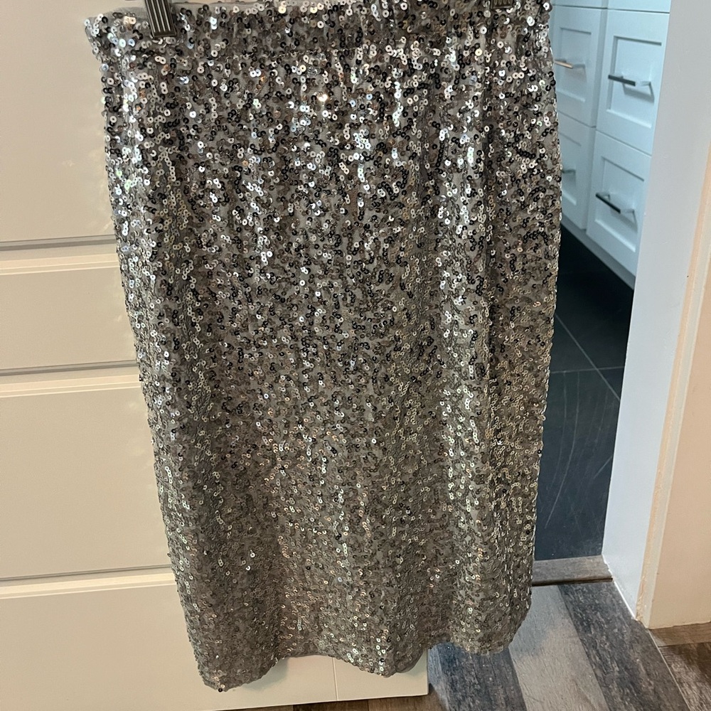 Silver Sequin Skirt